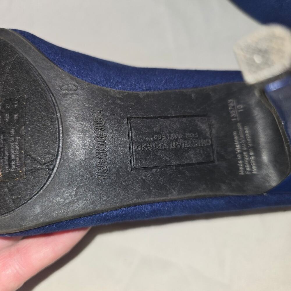 Christian Siriano navy blue suede shoe heels size 10 - Picture 4 of 5